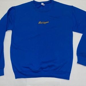 Vintage Blue Unisex Premium Crewneck Sweatshirt "Michigan"